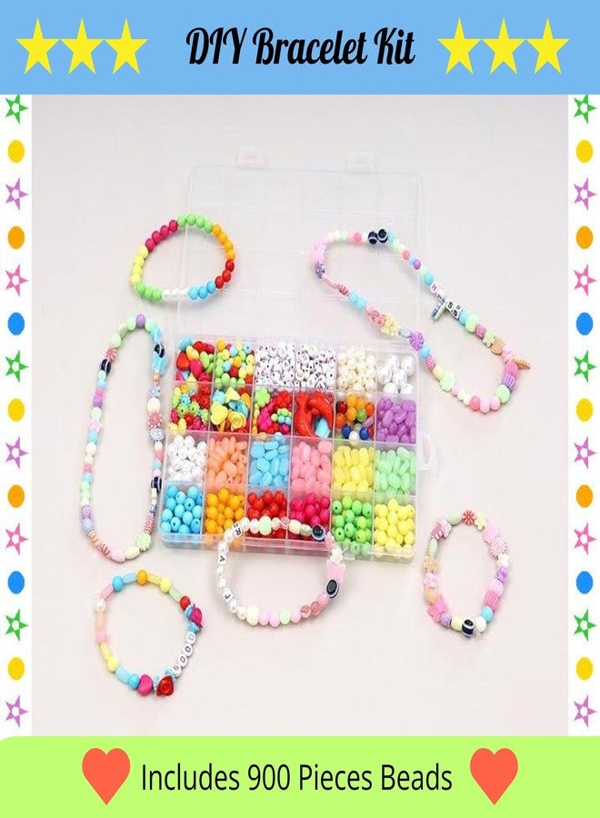 ambitieux Diy Bracelet Making Kit - 600 + Pcs 24 Colorful Beads, 10M Elastic Thread, Jute Bag, And Cutter - Gift For Girls Birthdays (All Color),Multicolor - Image 5